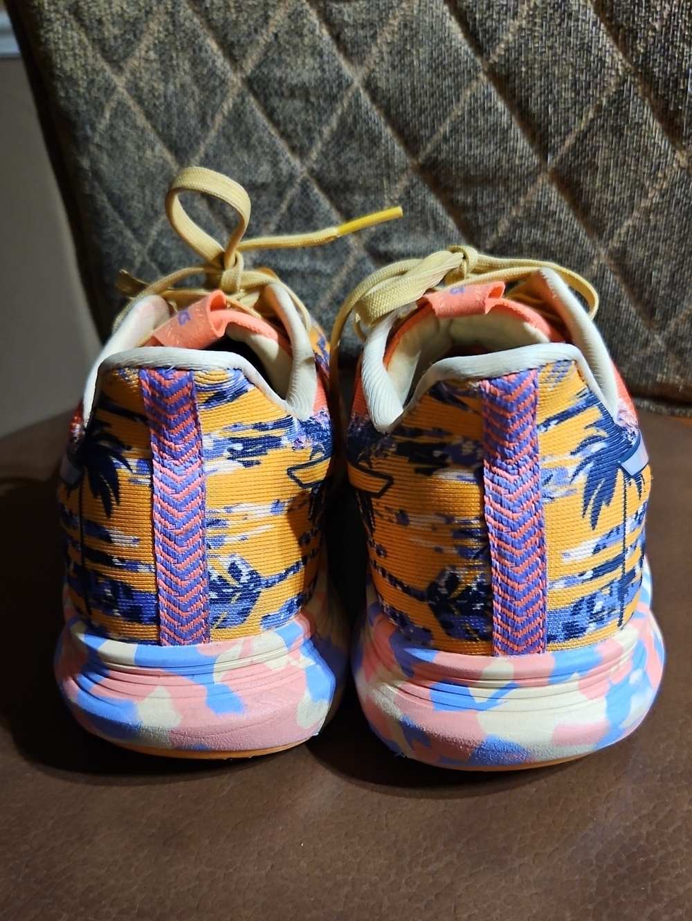 Asics Noosa Tri 14 Tropical Orange Pop Lace Up Sneakers Running Shoes Palm Tree - Picture 4 of 8